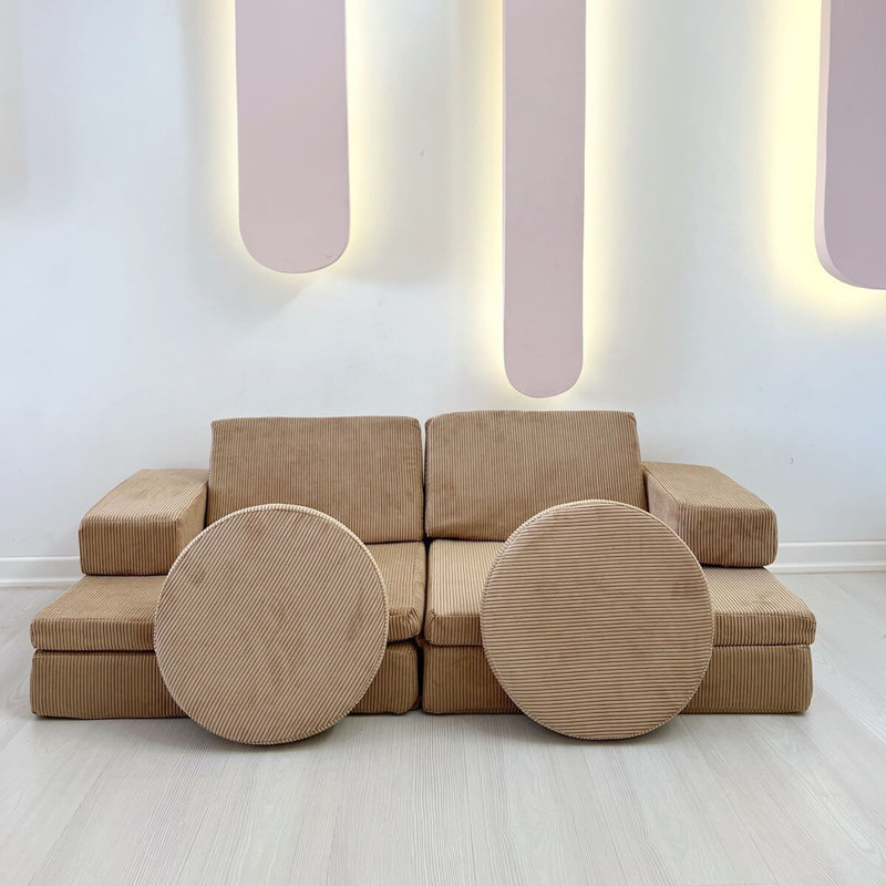 Canapé-lit Camel 2 places, 55,1 po x 18,1 po x 27,6 po | Revêtement 100% polyester, coussins en mousse douce | Parfait pour les petits espaces, conception polyvalente pour le salon ou la chambre d'amis, facile à convertir en lit