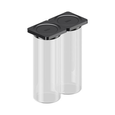 Press Glass Large 2 Pack Food Storage Container, 2.4L