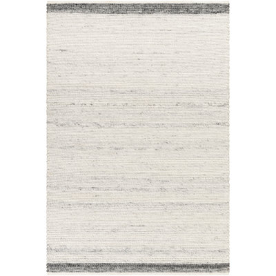 Mécanisme tressé à la main, recyclé, P.E.T. Tapis intérieur / extérieur gris / blanc