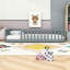 Lit simple en bois avec garde-corps et lattes-1166166397
