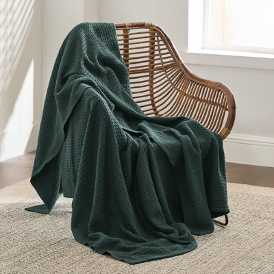 Bedsure Cotton Waffle Weave Throw Blanket