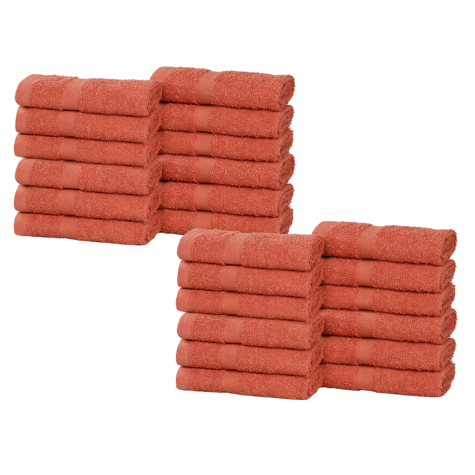Glenlee 24 Piece Eco-Friendly 100% Cotton Towel Set, Coral