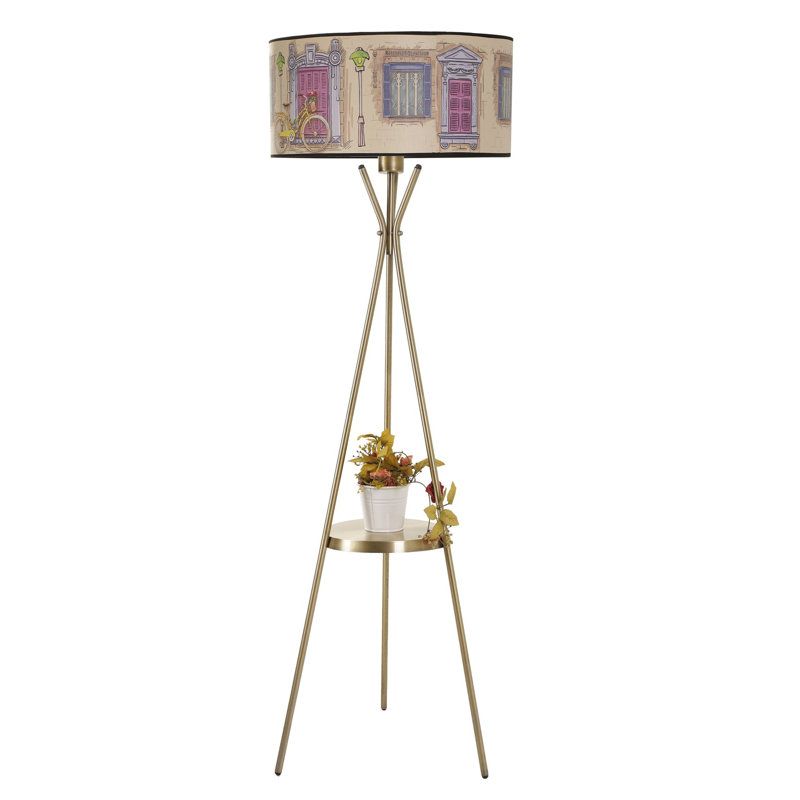 Roepke 158cm Multicolor Tray Table Floor Lamp