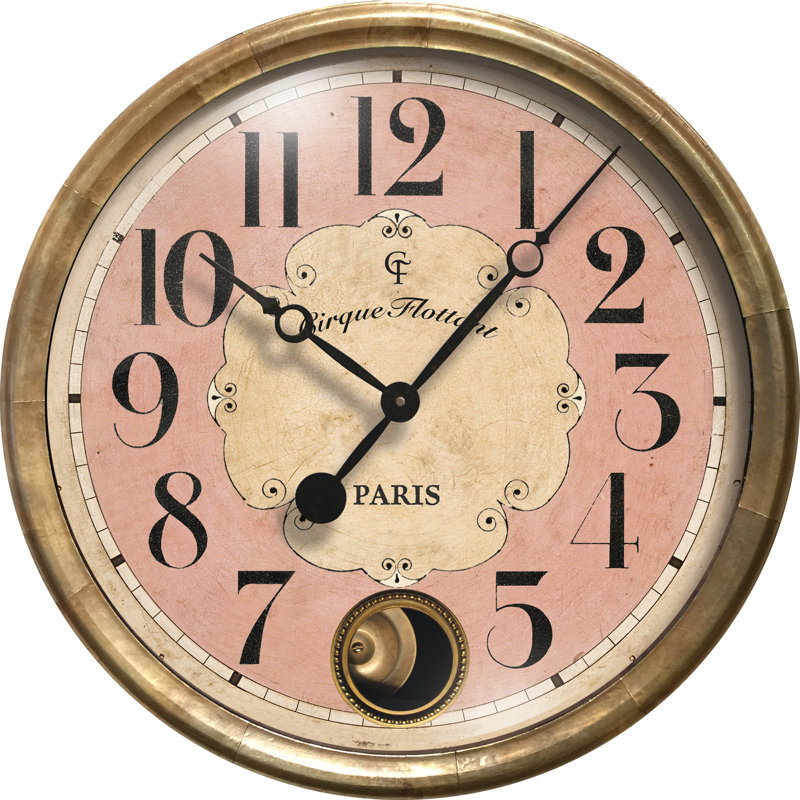Horloge murale 12,5 po Darell, Rose