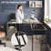 Khairi 60'' L-Shaped Lift Top Desk with Storage Cabinet, Executive Desk with Open Compartments and Adjustable shelfs