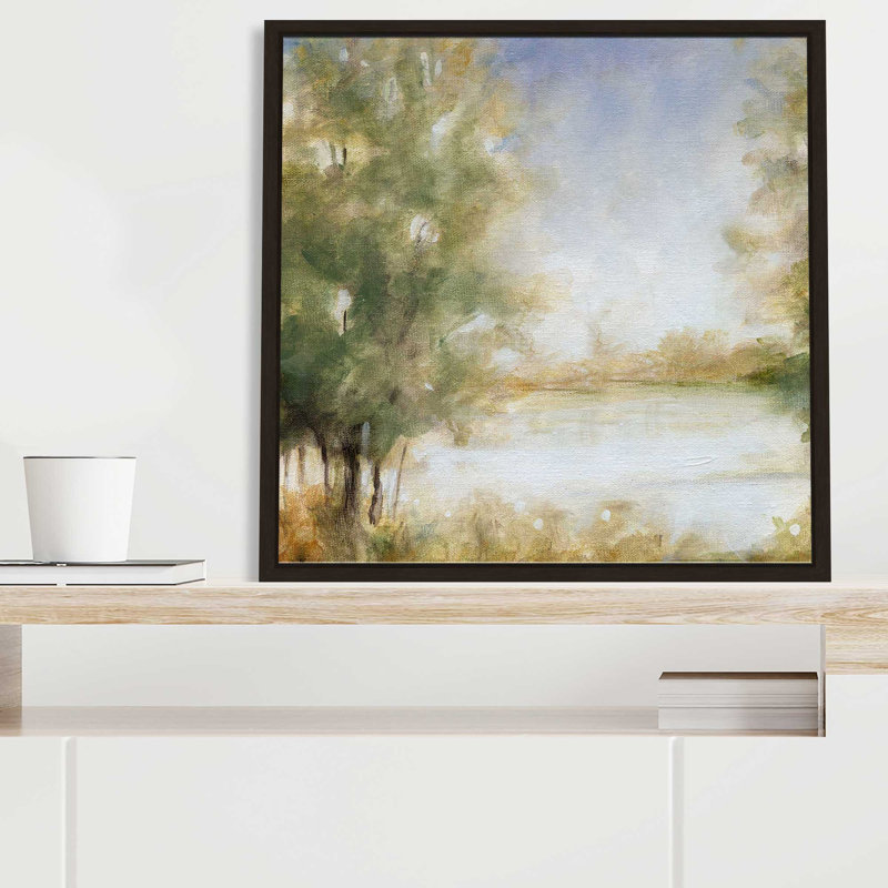 Waterway Grove par Carol Robinson - Peinture, L 39,5 po x H 39,5 po, Encadrement brun