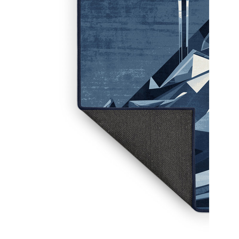 Tapis gris moelleux en verre Soft, 7 x 9