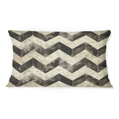 Coussin lombaire beige à motif de chevrons beige Dream II