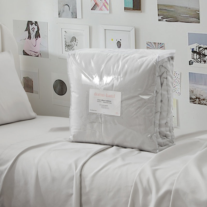 Double Brushed Microfiber Solid Twin XL Comforter Set, Antarctica Grey