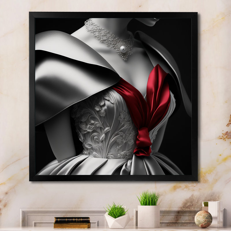 «Vintage Buste In Red II», reproduction sur toile, Impression noire sur toile encadrée, H 16 po x l 16 po x P 1 po