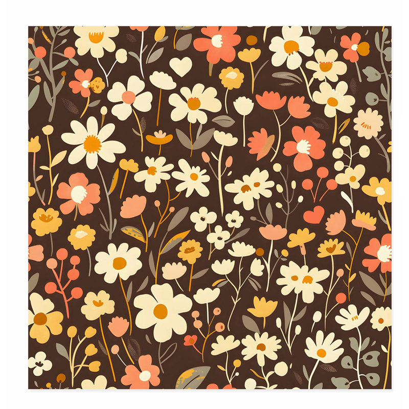 Motif floral de fleurs sauvages I Cottage, H 16 po x l 16 po