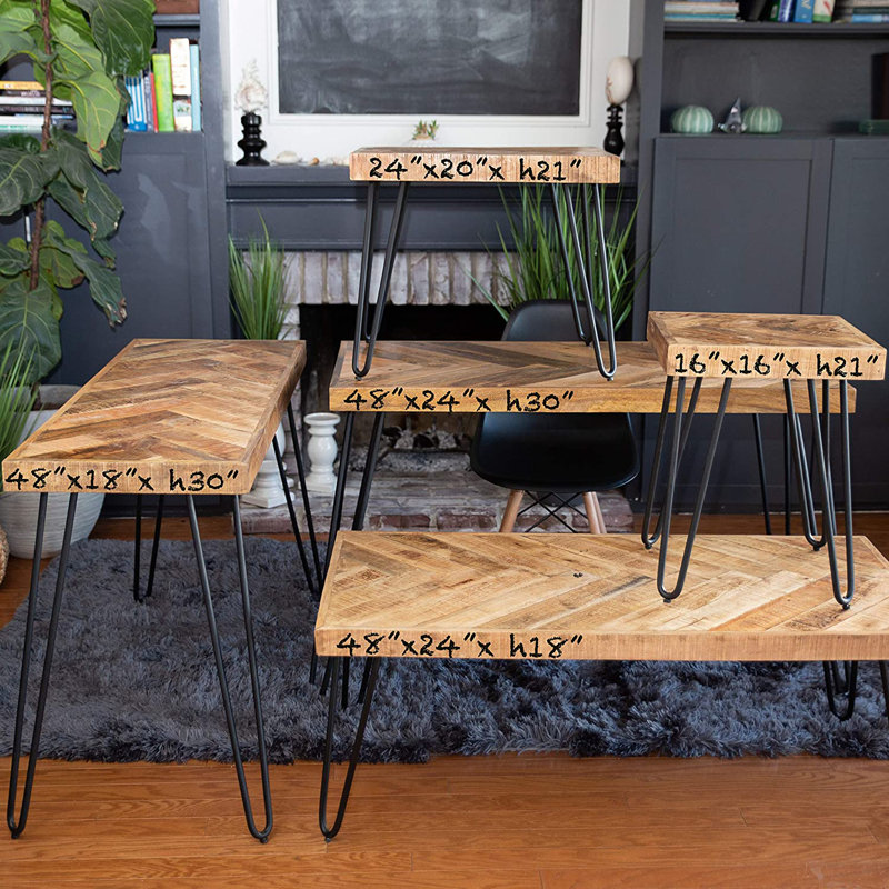 Solid Wood Top End Table