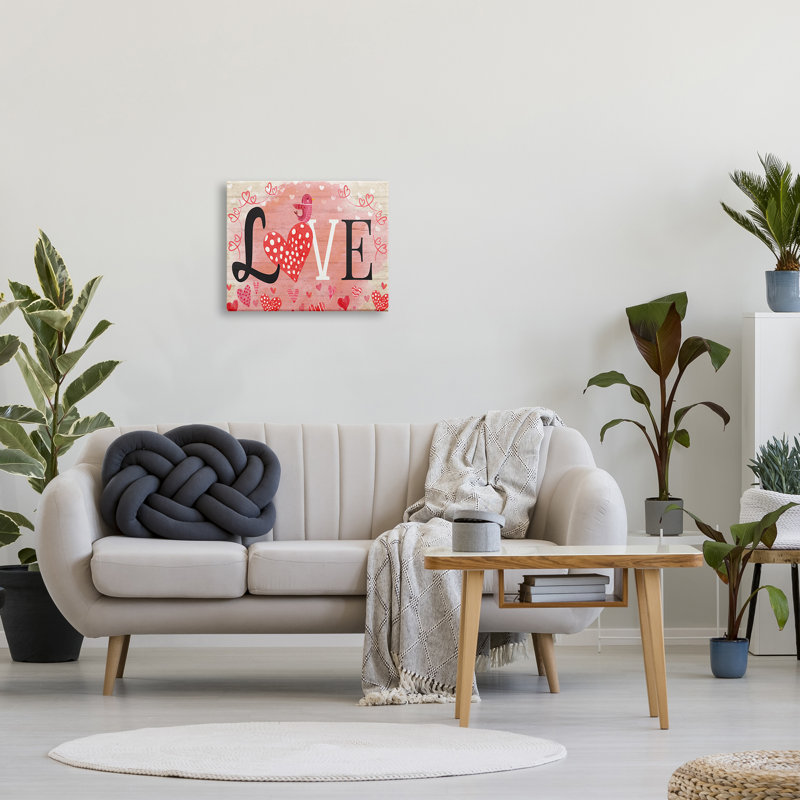 «Romantic Love», Art graphique sur toile tendue, H 16 po x l 20 po x P 1,5 po