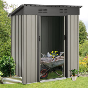 5 ft. W x 3 ft. D Metal Lean-To Storage Shed