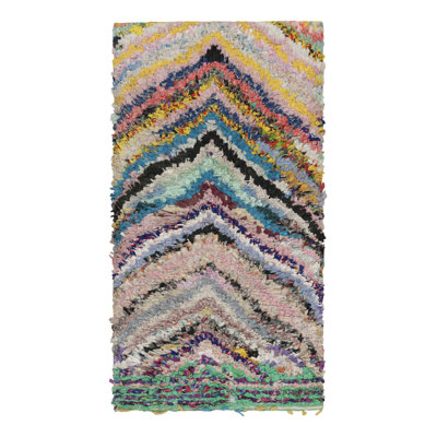 One-of-a-Kind 2’6”x5’5” 1950s Wool Area Rug