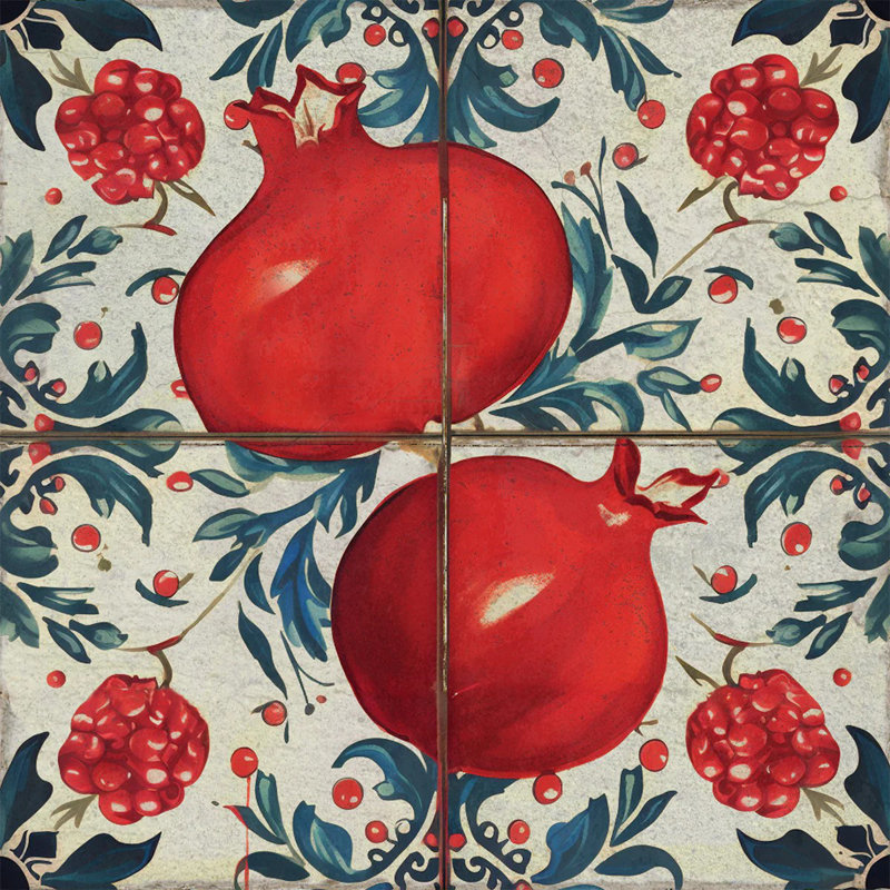 Carrelage mosaïque auto-adhésif en vinyle 4 po x 4 po Pomegranate