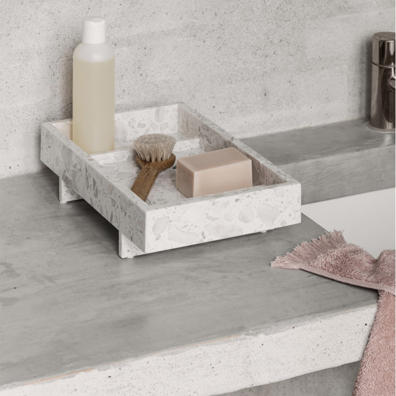 ABENTO Marble Tray, Nimbus Cloud