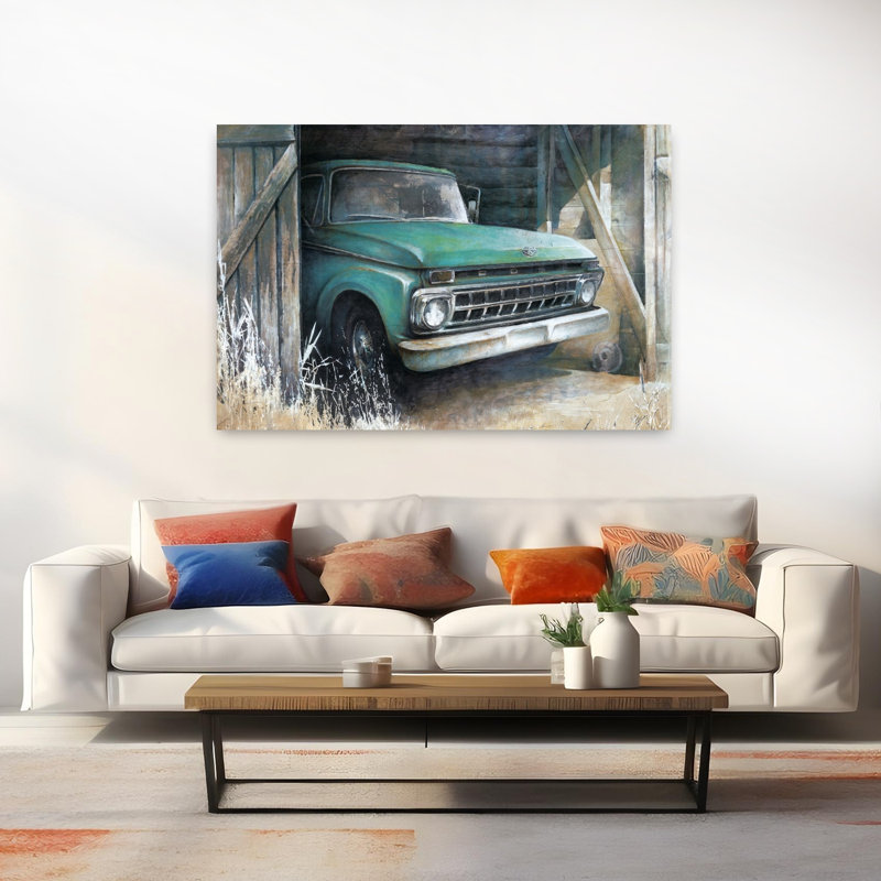 Ce vieux camion, art architectural rétro, H 60 po x l 40 po