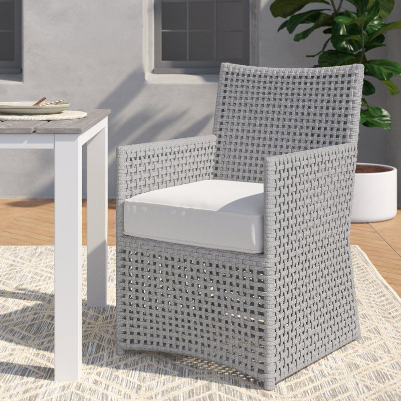 Outdoor Dining Armchair with Cushions