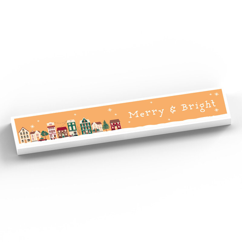 Xmas Merry and Bright Wooden Memento Block
