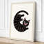 Striped Cat Crescent Retro - Wrapped Canvas-1475241350-1475241369
