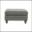 Ensemble de canapé modulaire 3 pièces réversible en similicuir respirant gris ardoise et 2 coussins de canapé capitonnés et 1 repose-pieds