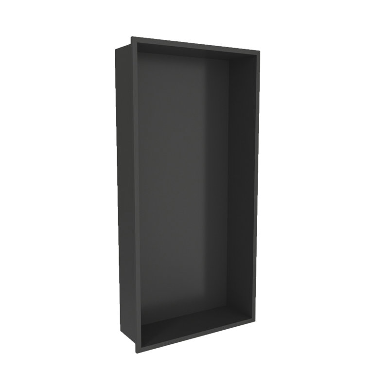 Recessed Shower Niche Stainless Steel Shower Storage, Black, 10cm H x 61cm W x 30.5cm D