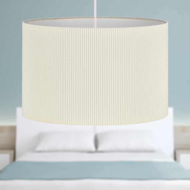 Cotton Round Pendant Shade ( Uno ) in White, 22cm H x 33cm W x 33cm D