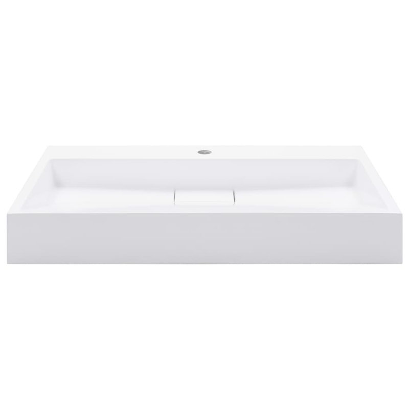 Belfry Bathroom Matanna White Ceramic Rectangular Sink, 800 x 460 x 110 mm, 1 tap hole