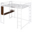 Lit mezzanine en métal blanc avec construction solide - comprend 2 tablettes et un bureau pleine grandeur-610390615