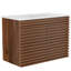 Meuble-lavabo mural en noyer avec lavabo-116677105