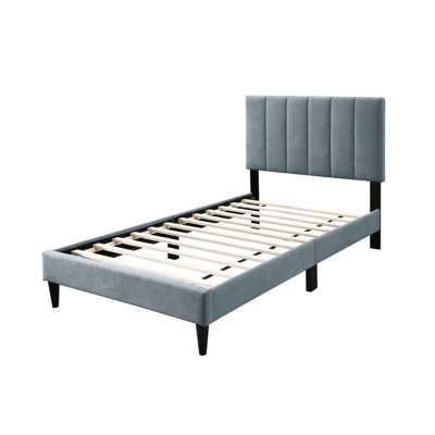 Modern Twin Bedroom Headboard, Gray Linen Fabric, Adjustable Up To 3", 12 Support, No Box Spring Required For Stylish Bed Brushed Linen,
