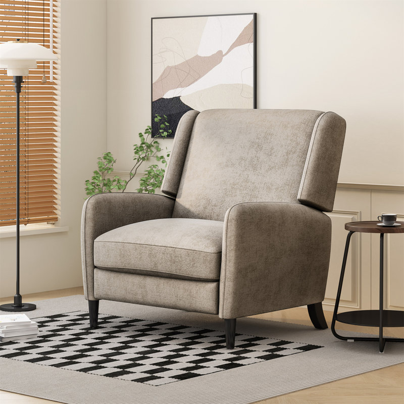 Fauteuil inclinable surdimensionné en tissu texturé, Beige