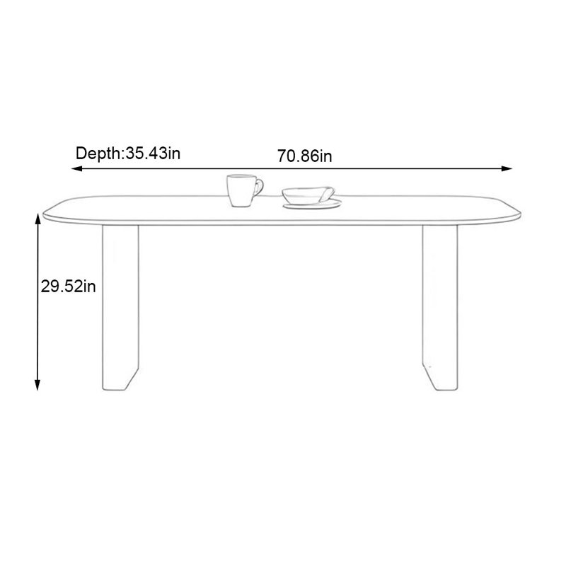 rectangular rock plate dining table, 29.52"H x 70.86"L x 35.43"W