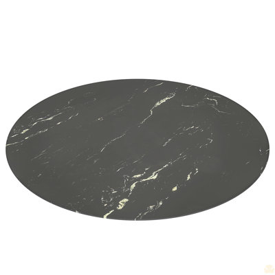 Plateau de table rond en verre trempé de 20 po avec motif en marbre, plateau de remplacement