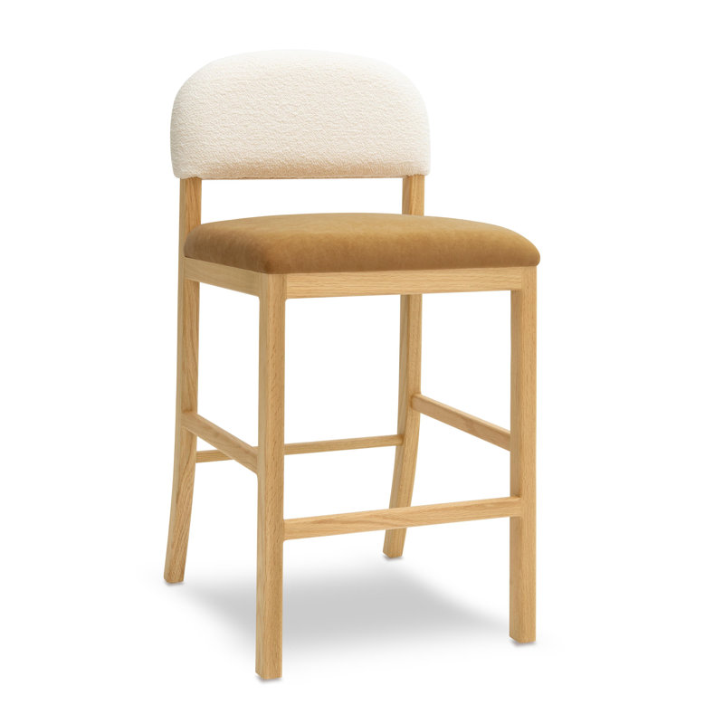 Performance Velvet Counter Stool, Cognac