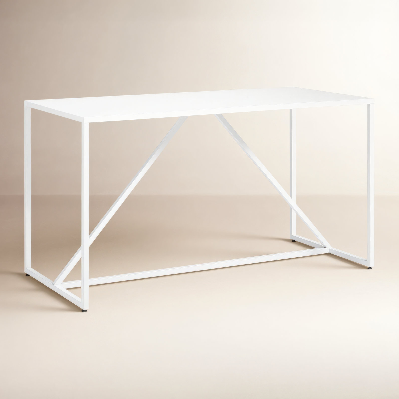 Strut Dining Table, 28" W x 56" L, Standard (29" Height), Rust