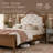 Upholstered Bed Frame with Panel Footboard-710928635