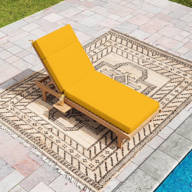 Wynee Outdoor 4'' Chaise Lounge Cushion (1 Pcs), 80" W x 26" D, Yellow