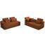 Moderne, orange, 4 places, velours côtelé, canapé modulaire en forme de L, pour un lit confortable, chambre à coucher, chambre familiale compressée, se transforme en espace compact,