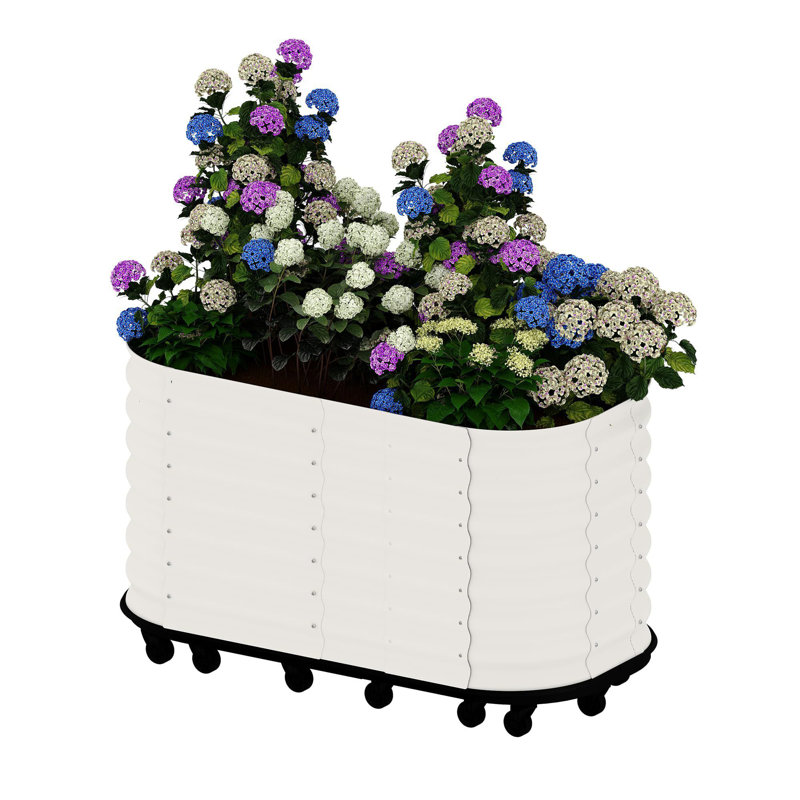 Roll & Grow Planter, With 360° Wheels, White, 27.50" H x 59" W x 23.60" D