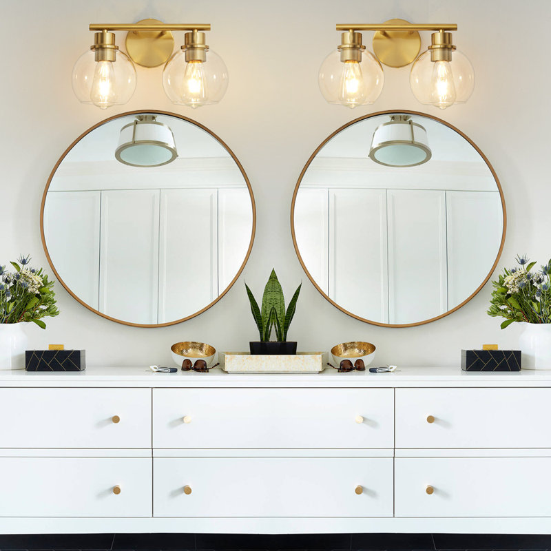 Aanay Dimmable Bathroom Vanity Light, Gold, 2
