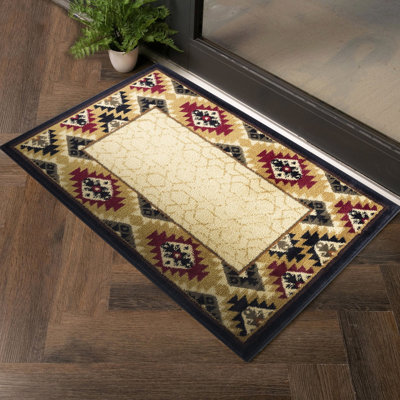 Tapis crème en polypropylène, 7 pi 10 po X 3 po, conception, teinture crème, polypropylène, mat