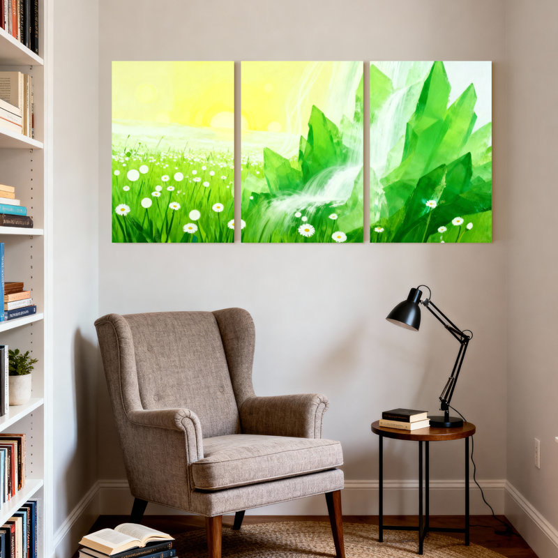 Ensemble de 3 impressions sur toile, paysages et paysages urbains