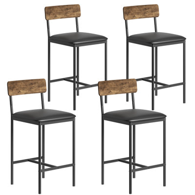 Upholstered Counter Stool with Metal Frame