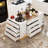 63" W Solid and Manufactured Wood Kitchen Island with Glass Base