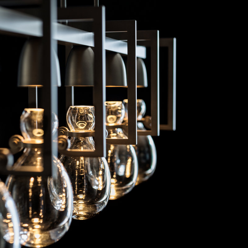 Apothecary 5 - Light Kitchen Island Linear Pendant, Dark Smoke