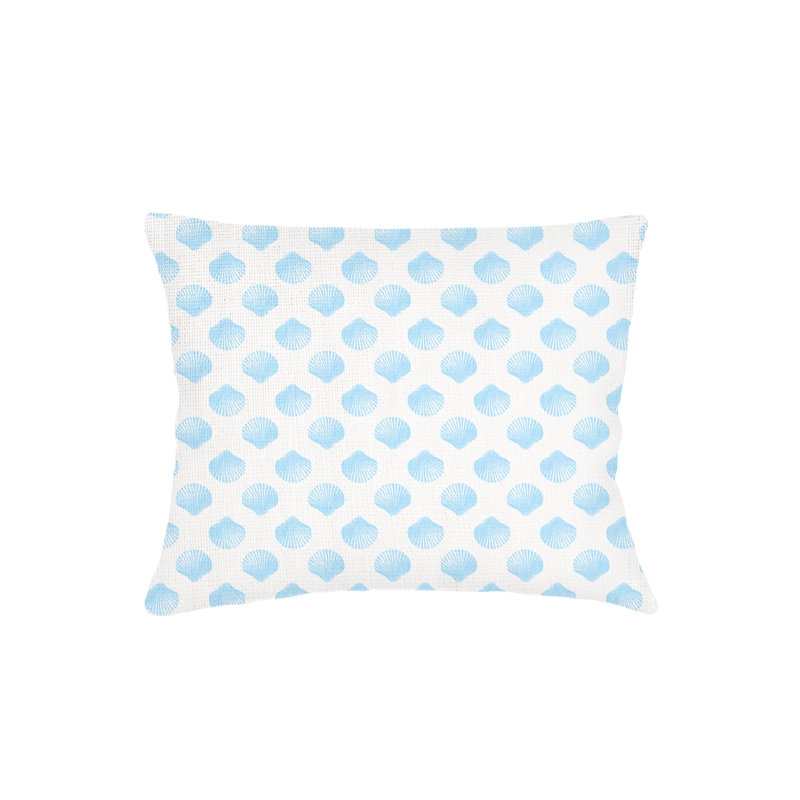 Printed Pillows Linen Pillow Cover & Insert, Light Blue, Rectangle 14" H x 40" W, Down Blend