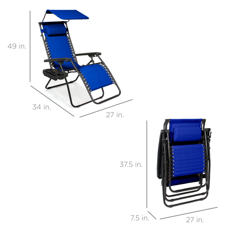 Alahia Folding Recliner Chair, Cobalt Blue