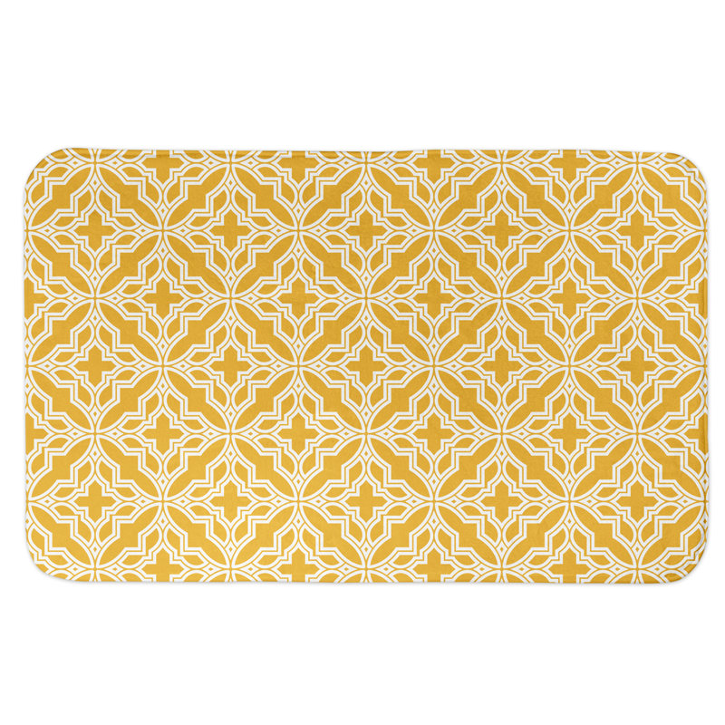 Tapis pour salle de bain tile Kidder, Jaune